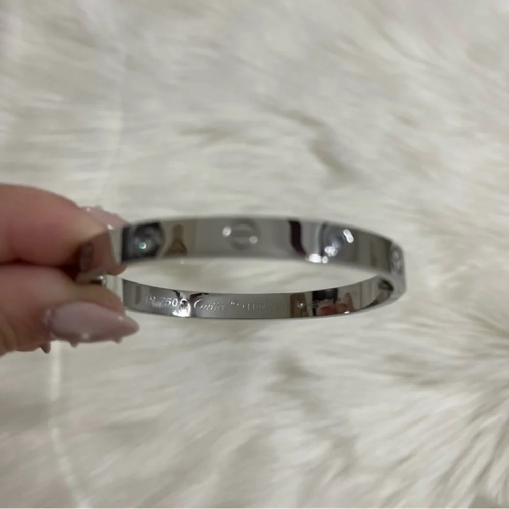 Generic Stainless Steel Screw Cuff Bangle Bracelet with 4 Stones and Screwdriver